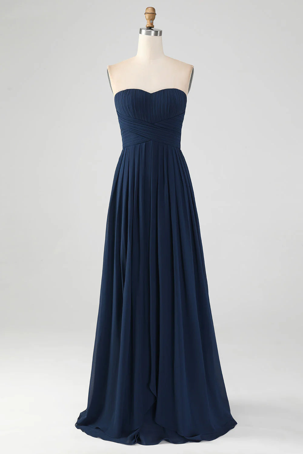 A Line Sweetheart Pleated Floor Length Bridesmaid Dress