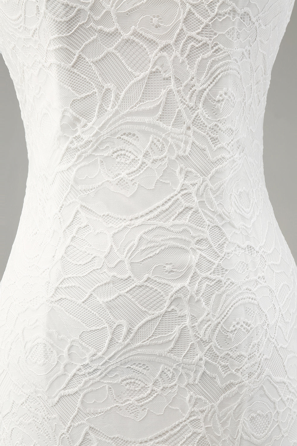 Ivory Mermaid Lace Spaghetti Straps Wedding Dress