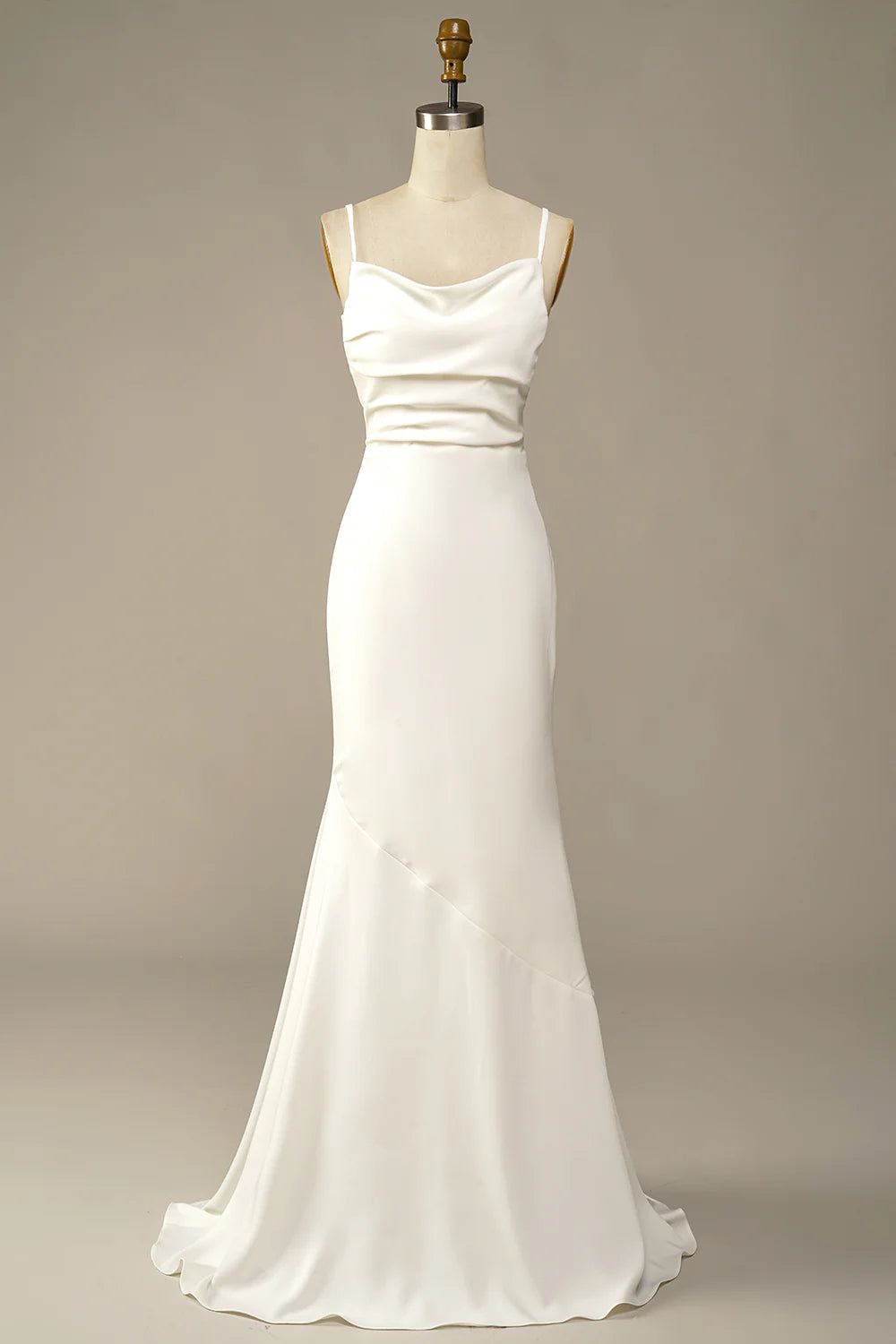White Simplicity Mermaid Long Wedding Dress