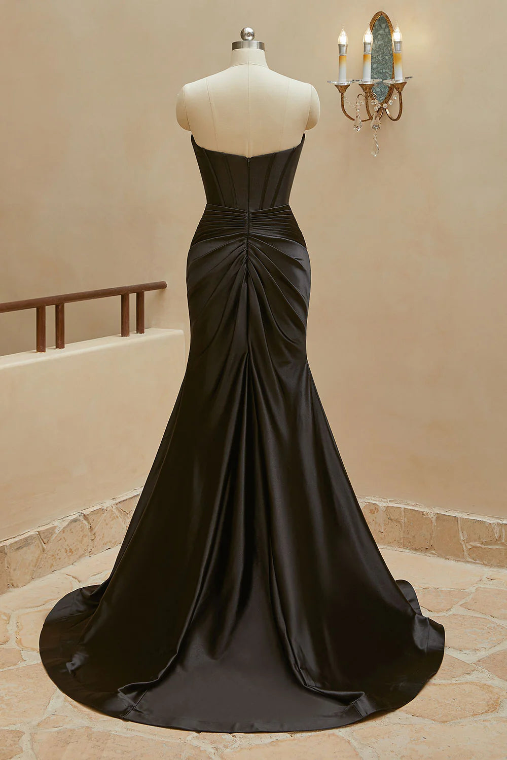 Mermaid Sweet Satin Lock Hole Ball Party Dress Split