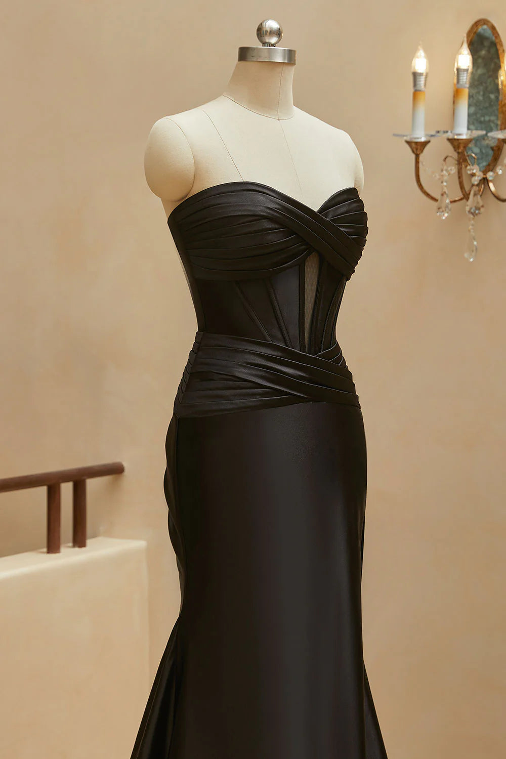 Mermaid Sweet Satin Lock Hole Ball Party Dress Split