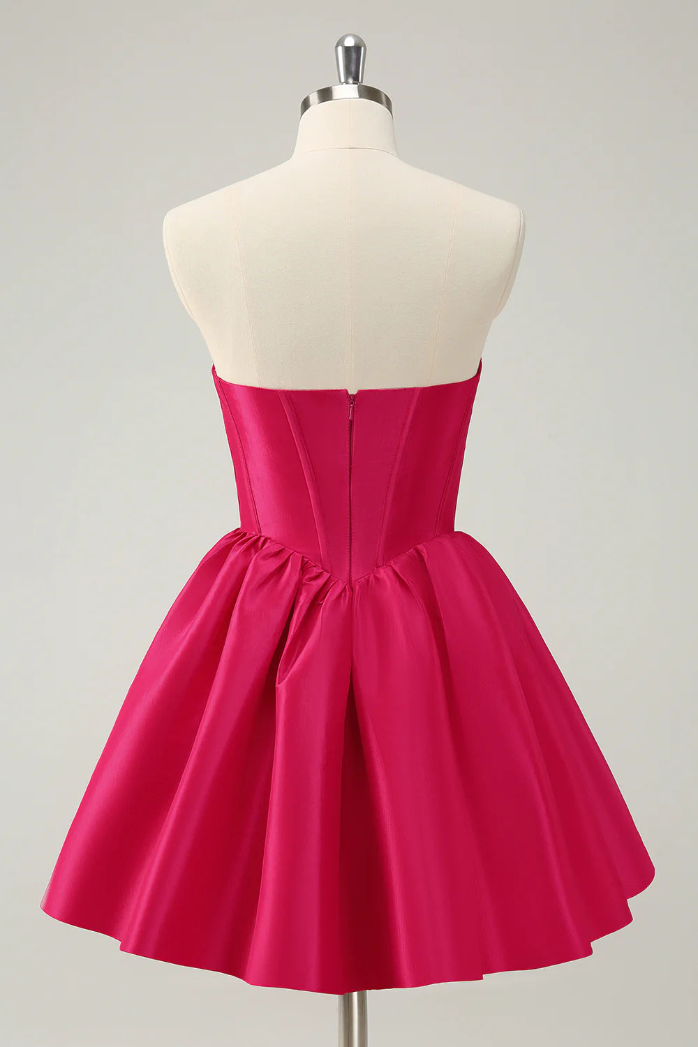 A Line Sweetheart Corset Short Fuchsia Homecoming Dress