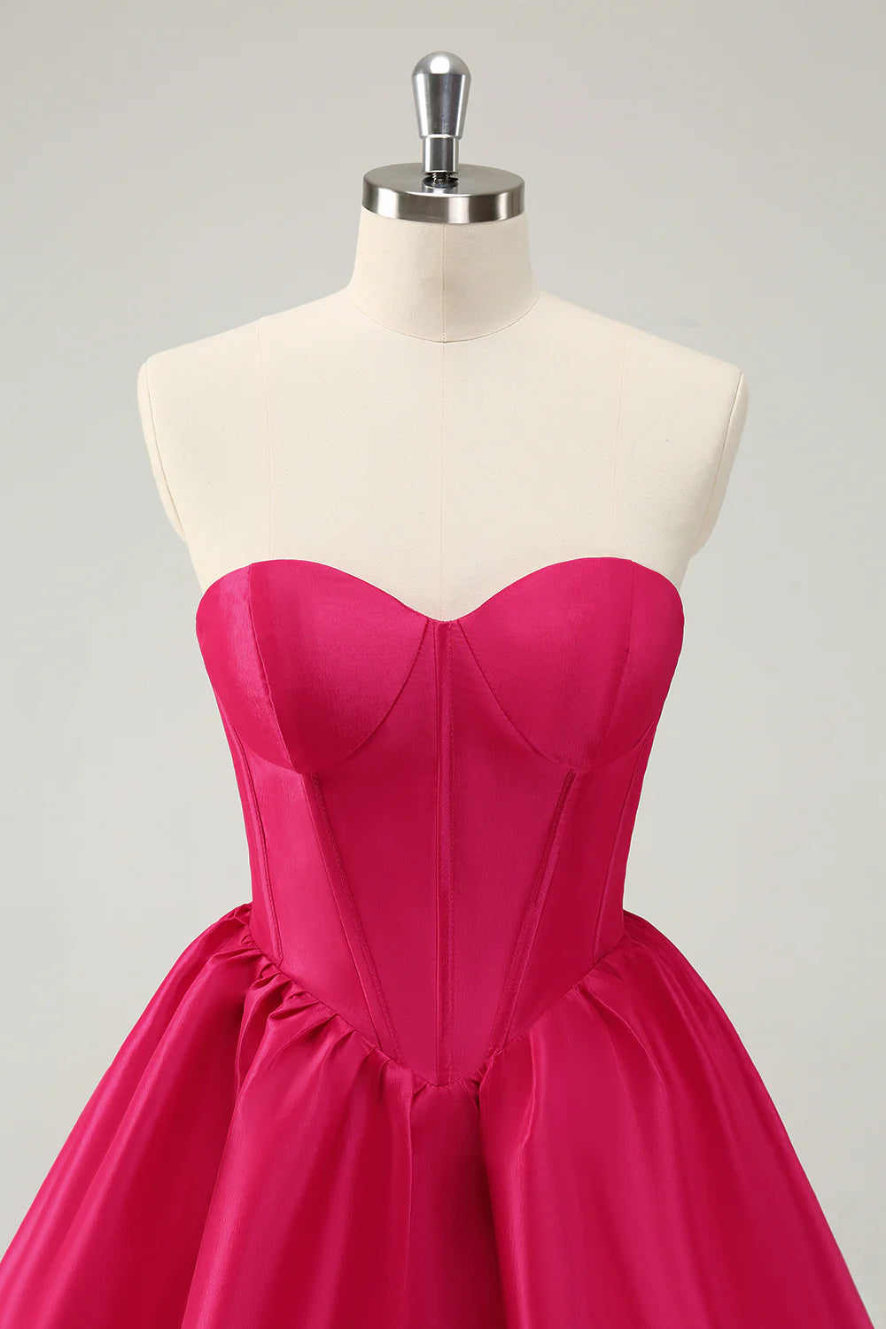 A Line Sweetheart Corset Short Fuchsia Homecoming Dress