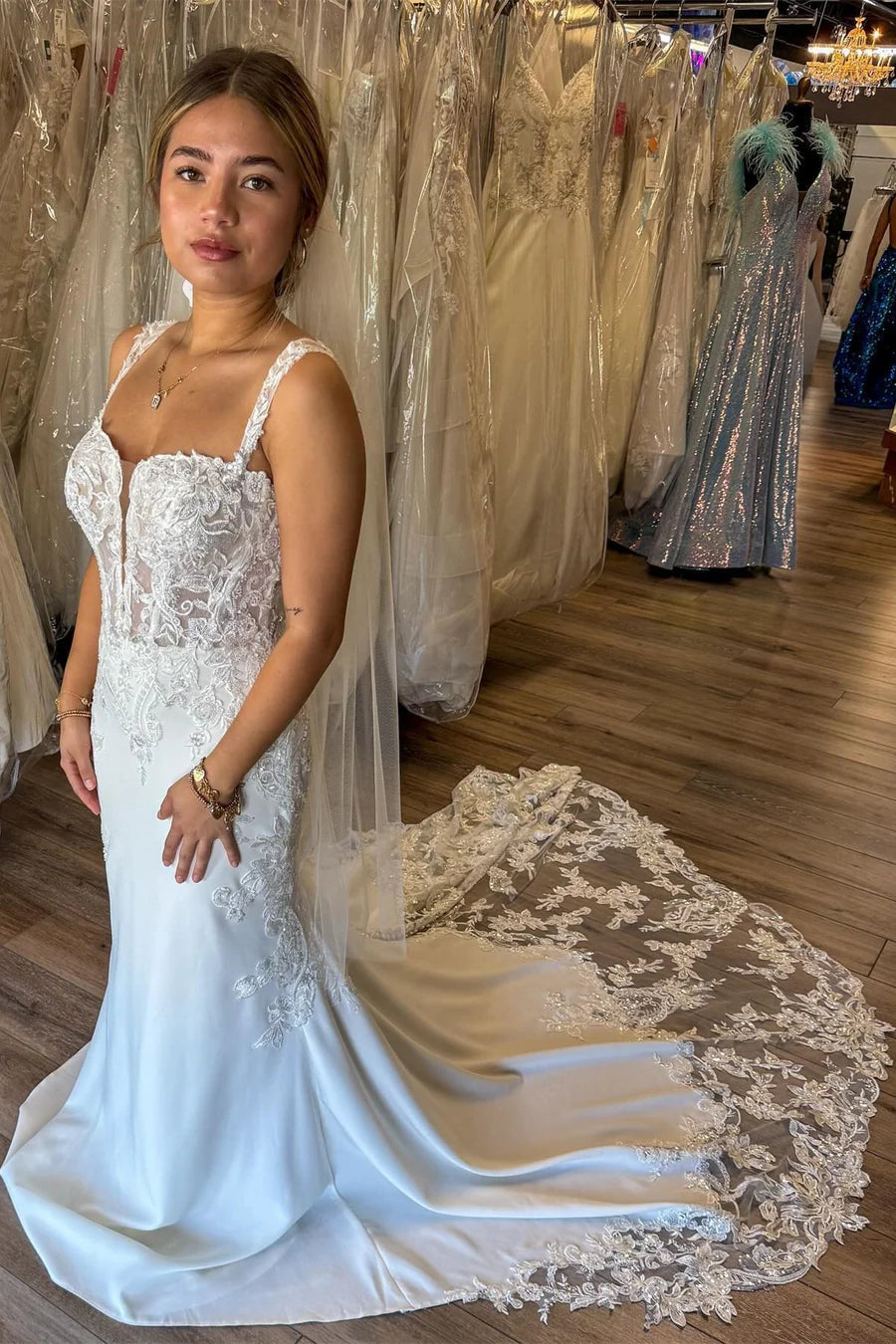 Corset Lace Mermaid Long Wedding Dress
