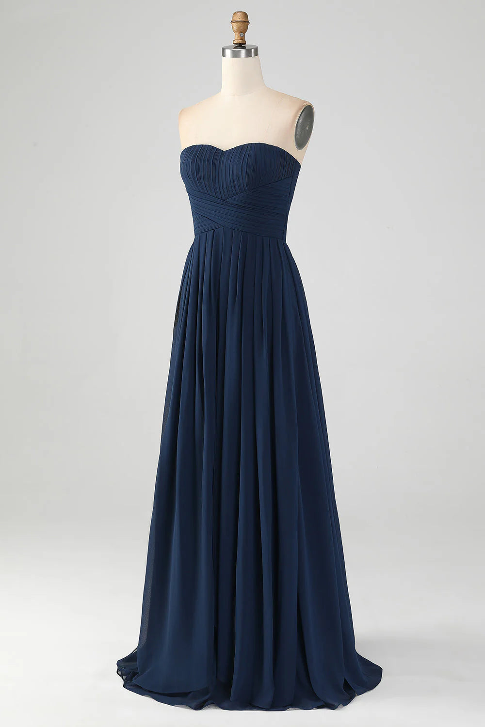 A Line Sweetheart Pleated Floor Length Bridesmaid Dress