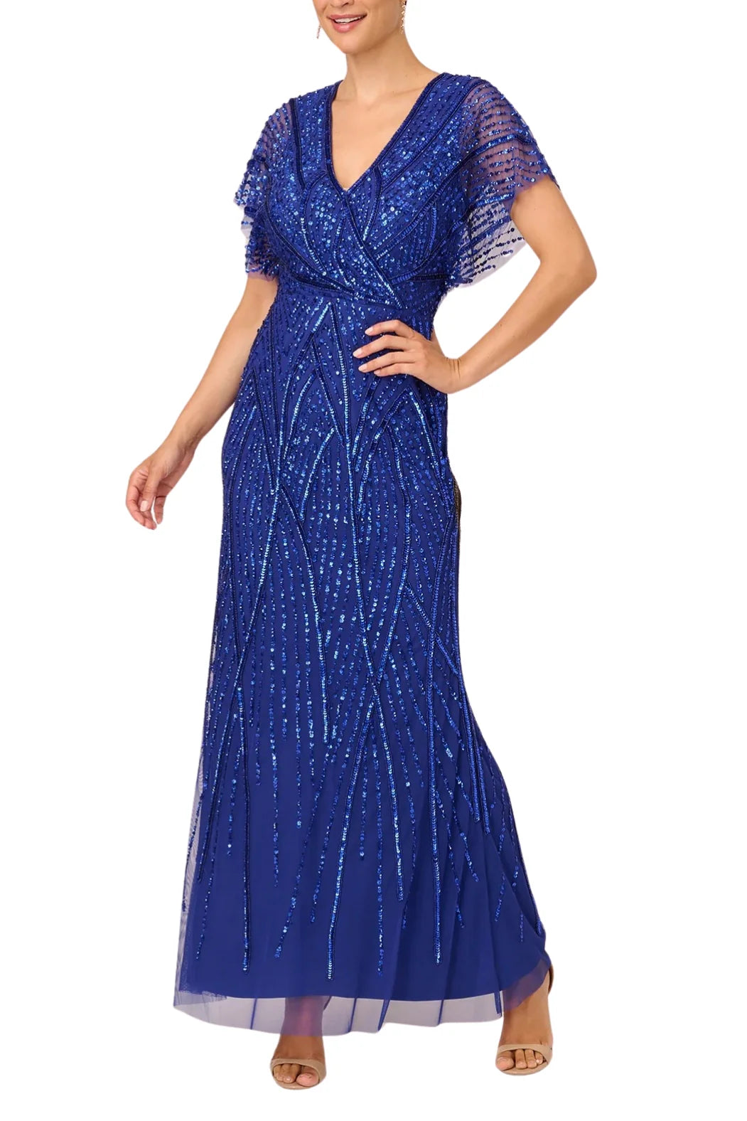 Adrianna Papell Mermaid With Dolman Sleeves Gown Mother of the Bride Dresses