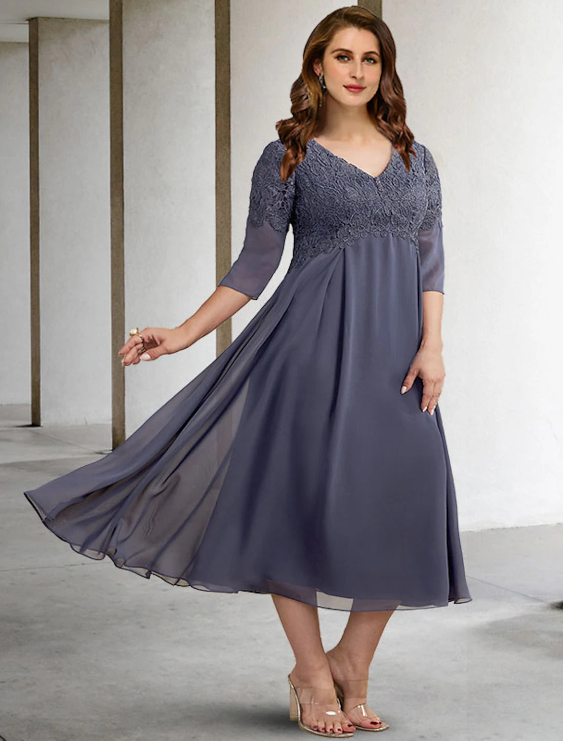 A-Line Plus Size Curve Mother of the Bride Dresses Elegant Dress Forma OKBBN Dress A-Line Plus Size Curve Mother of the Bride Dresses Elegant Dress Forma OKBBN Dress