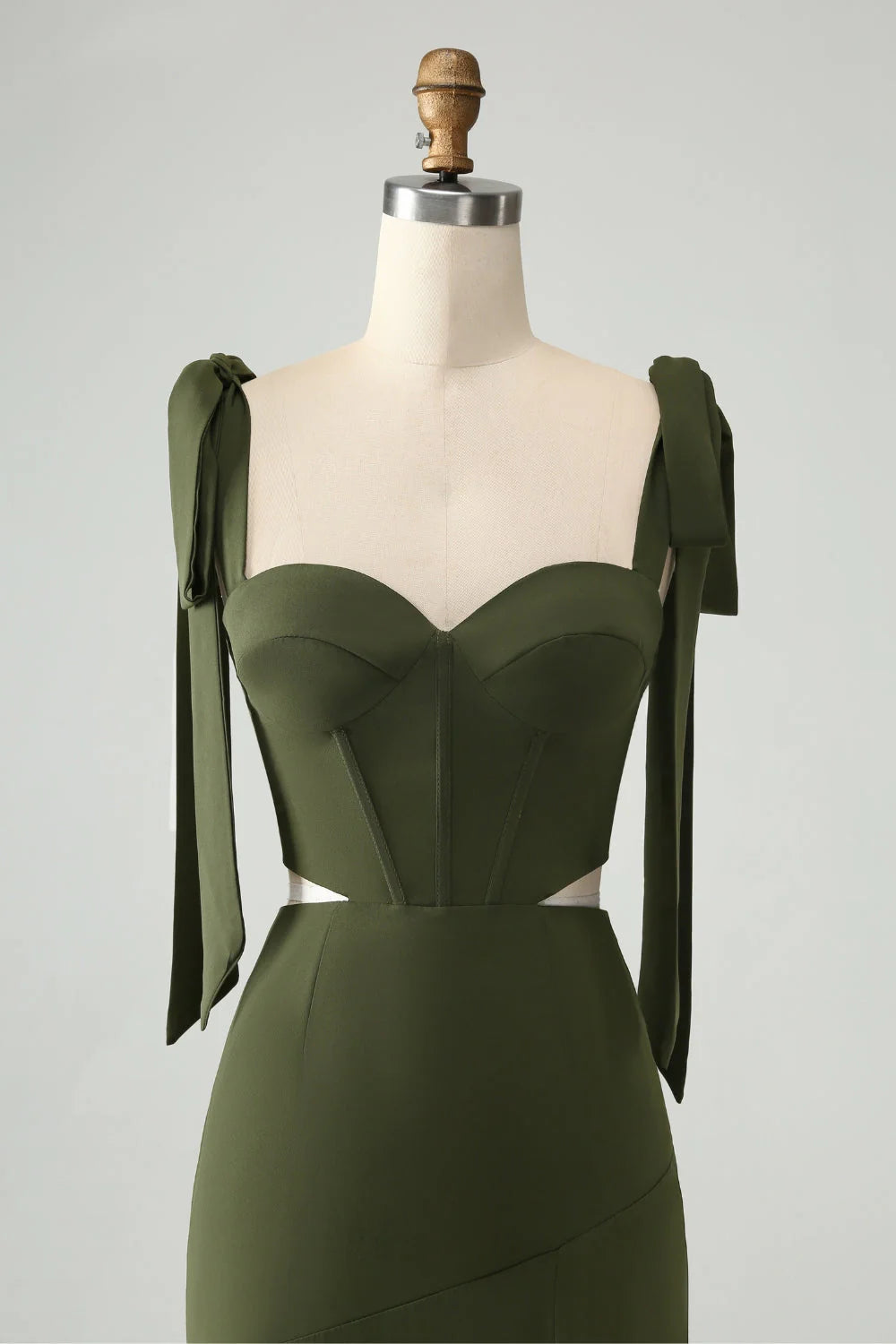 A Line Spaghetti Straps Floor Length Dress with Slit