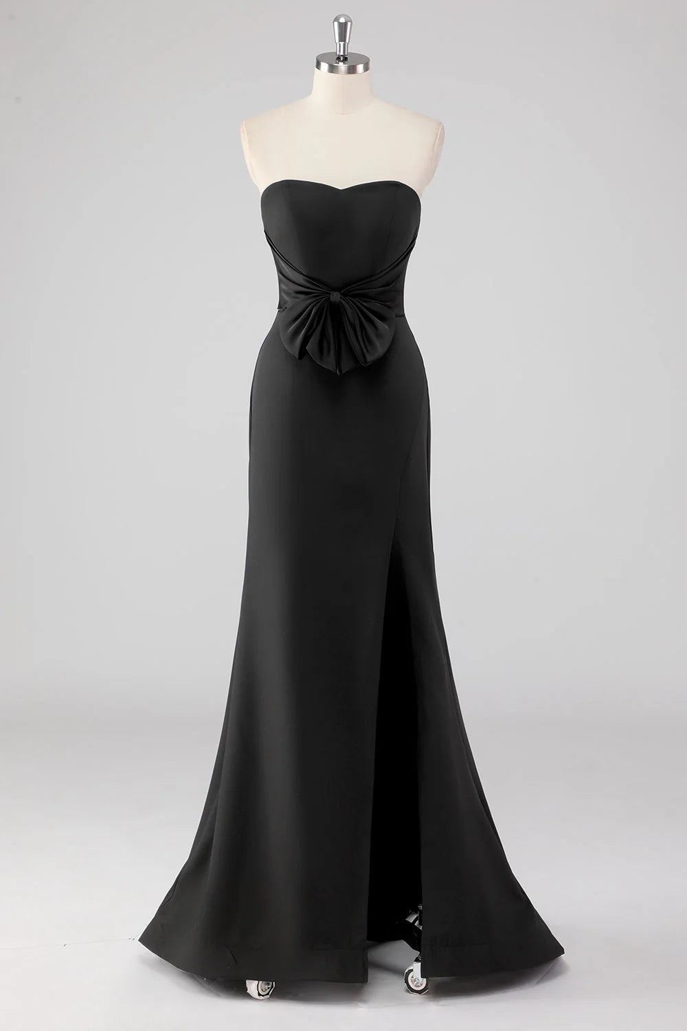 OKBBN elegant mermaid off shoulder bow detail slit evening gown