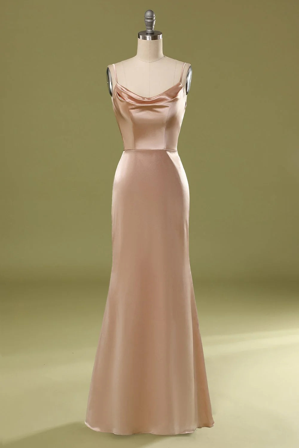 OKBBN satin sleeveless strapless evening gown