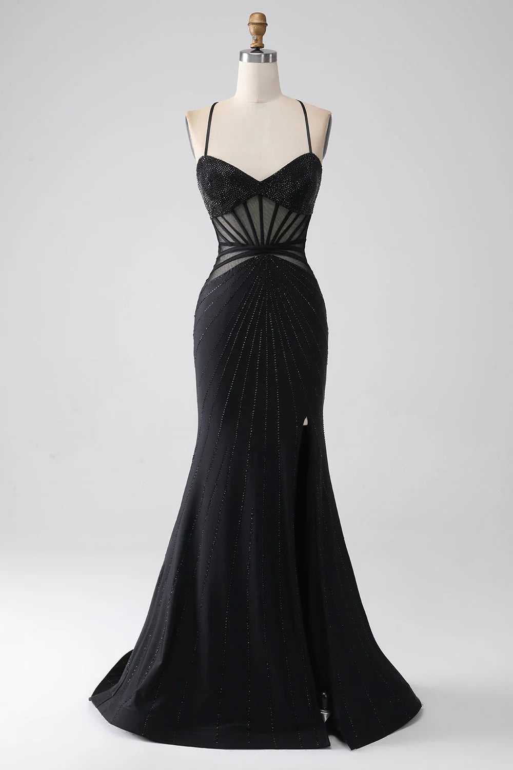 OKBBN Elegant Mermaid Strap Split Evening Dress