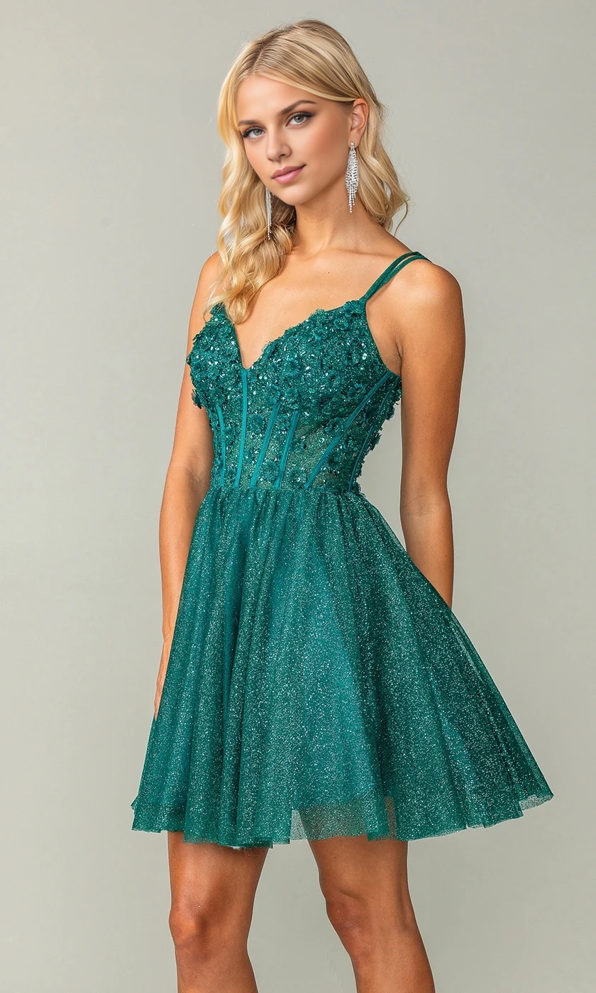 OKBBN's stunning sparkling trumpet shaped see through corset with bead embroidery and backless suspender Homecoming Dresses