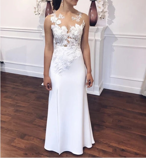 Neckline Mermaid Wedding Dress Appliques