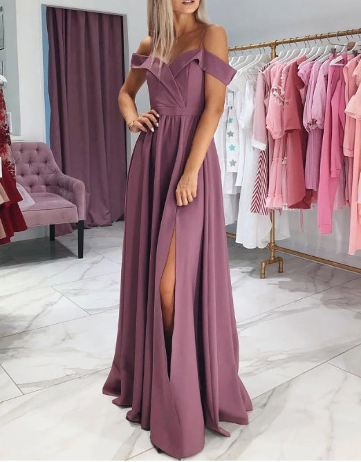 Simple sweetheart long prom dress pink prom dress