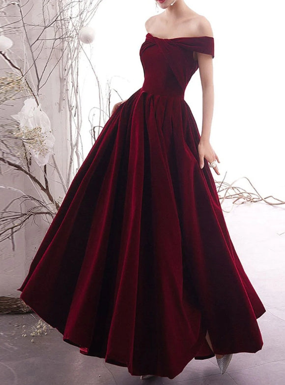 Simple Burgundy Long Prom Dress Burgundy Formal Evening Dresses