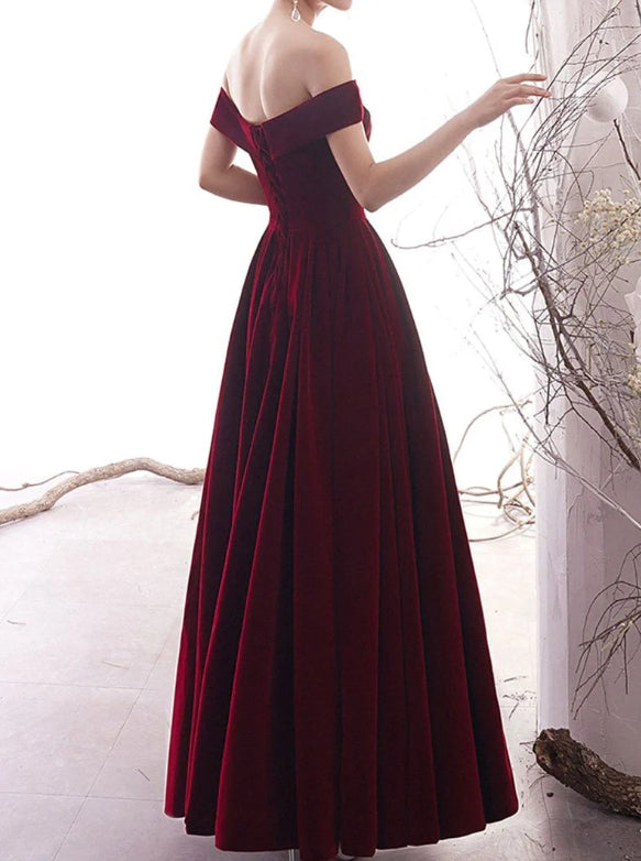 Simple Burgundy Long Prom Dress Burgundy Formal Evening Dresses