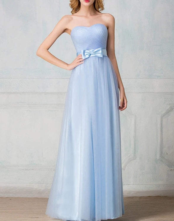 Sweetheart strapless floor-length tulle long Evening dress