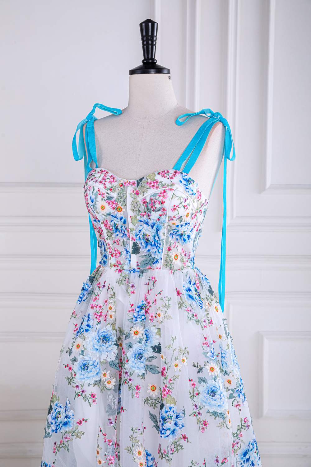A-line Sweetheart Embroidered Tea Long Ball Dress Sexy Evening Dress