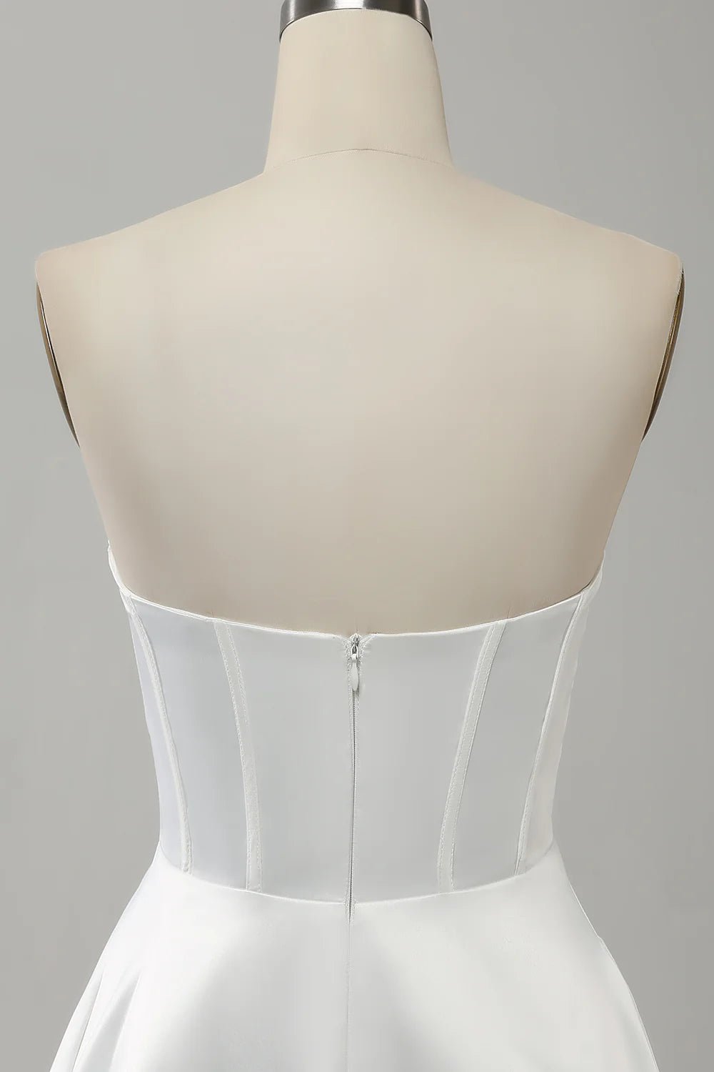 A Line Strapless Pleated Sweep Train Wedding Dress With Slit