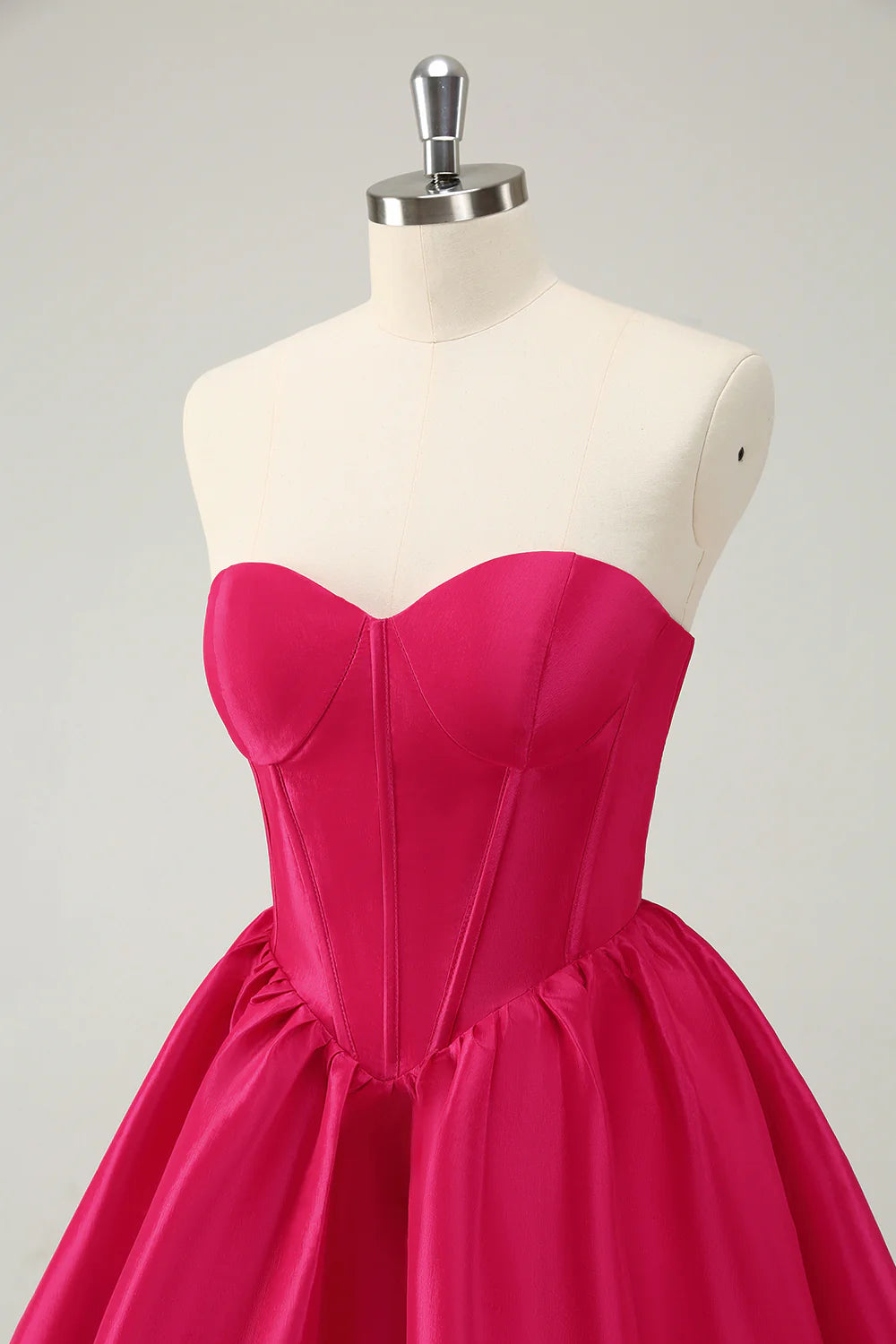 A Line Sweetheart Corset Short Fuchsia Homecoming Dress