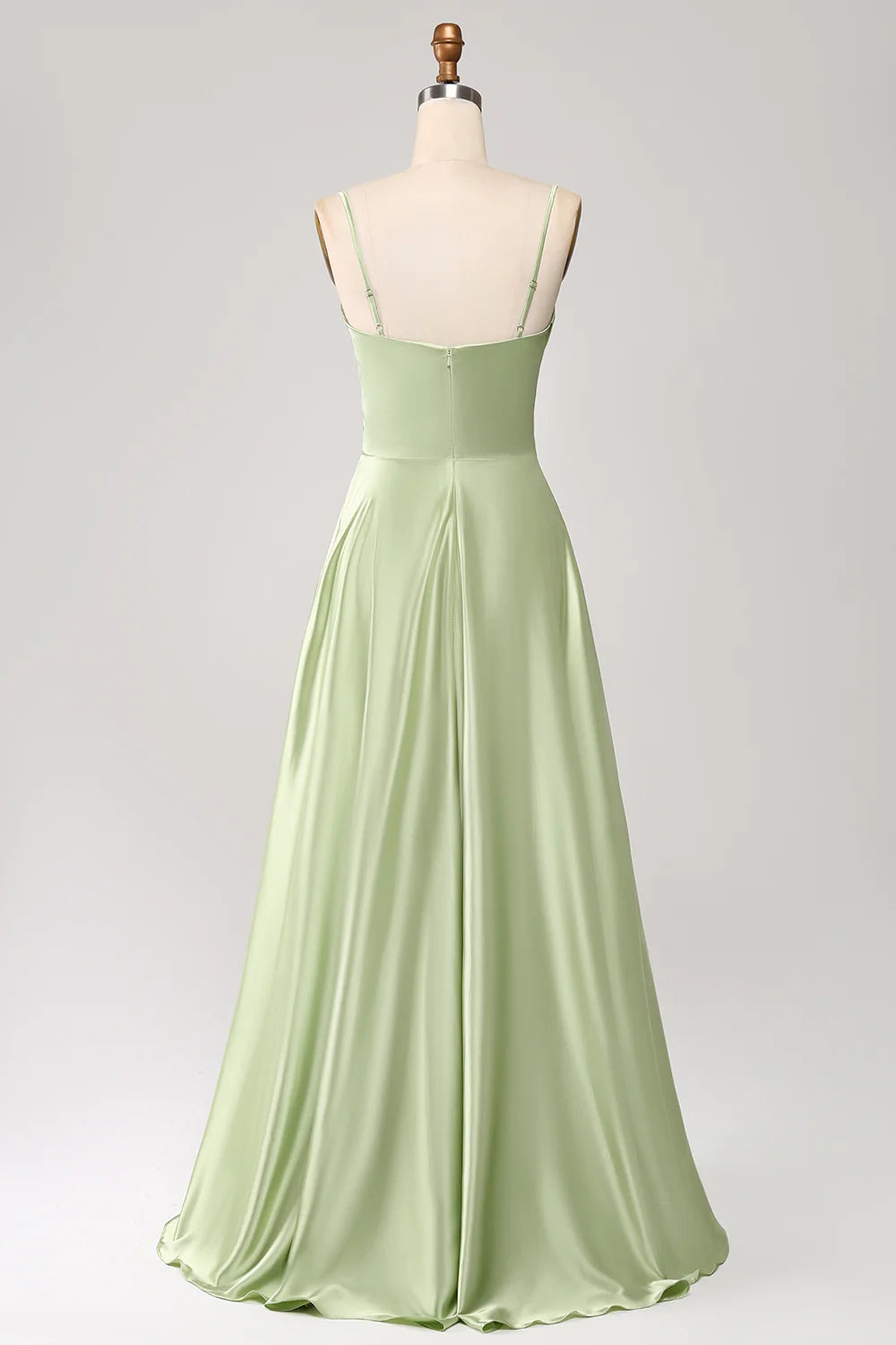 A-Line Cowl Neck Spaghetti Straps Maxi Dress With Sequins