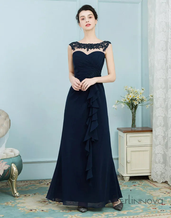 Elegant A-line Chiffon Bride Long Party, Cocktail, Ball Dress