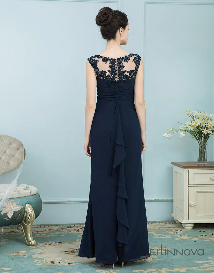 Elegant A-line Chiffon Bride Long Party, Cocktail, Ball Dress