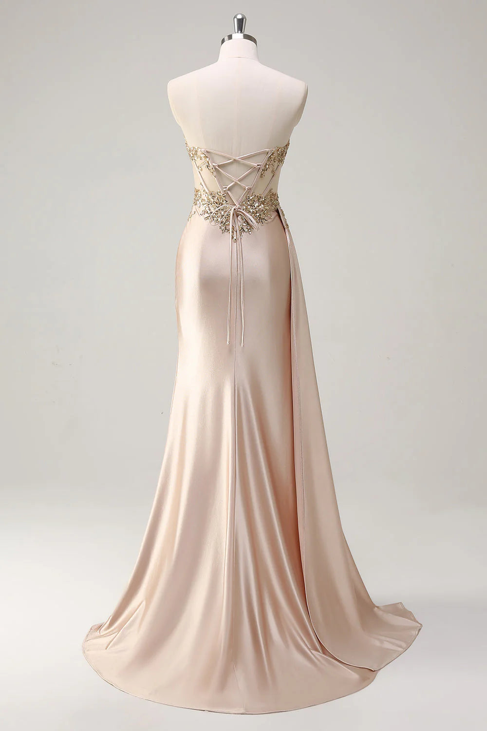 OKBBN Elegant Mermaid Satin Long Evening Dress