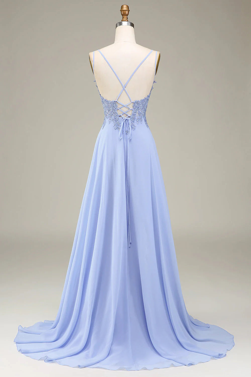 OKBBN elegant A-line sleeveless long evening gown