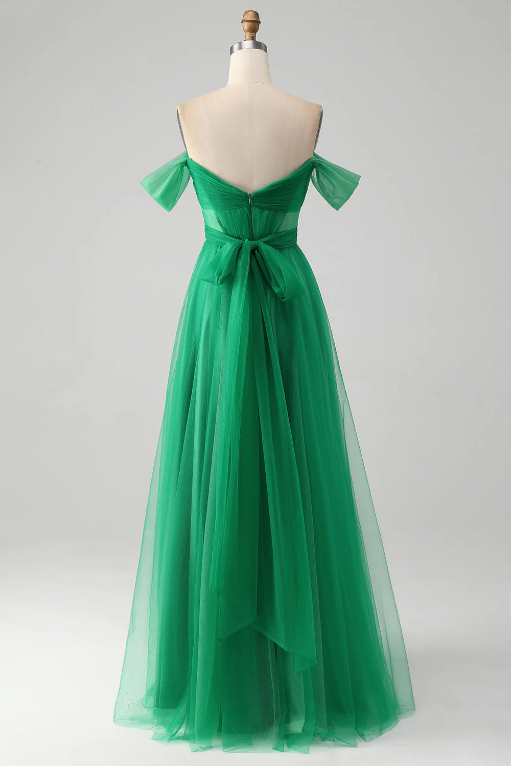 OKBBN A-line off shoulder tight corset long evening gown