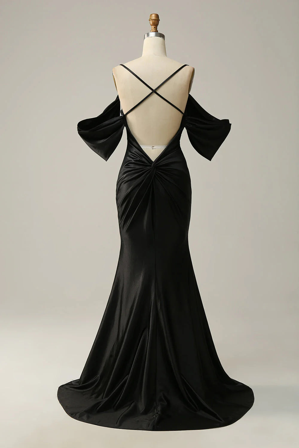 OKBBN mermaid off shoulder backless long evening gown