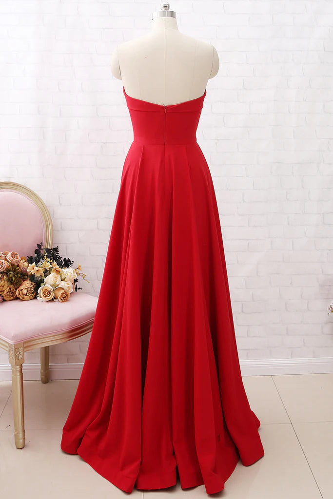 OKBBN strapless Sweetheart Long Formal Ball Dress