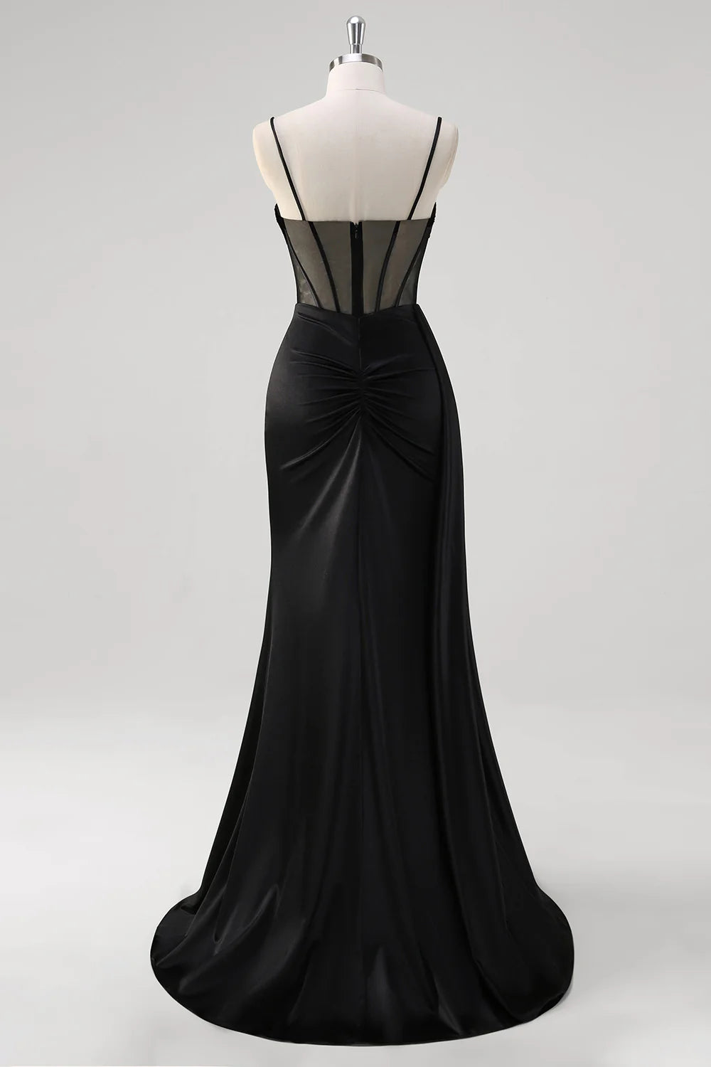 OKBBN mermaid Huatuo trailing pleated bead transparent tight corset evening gown