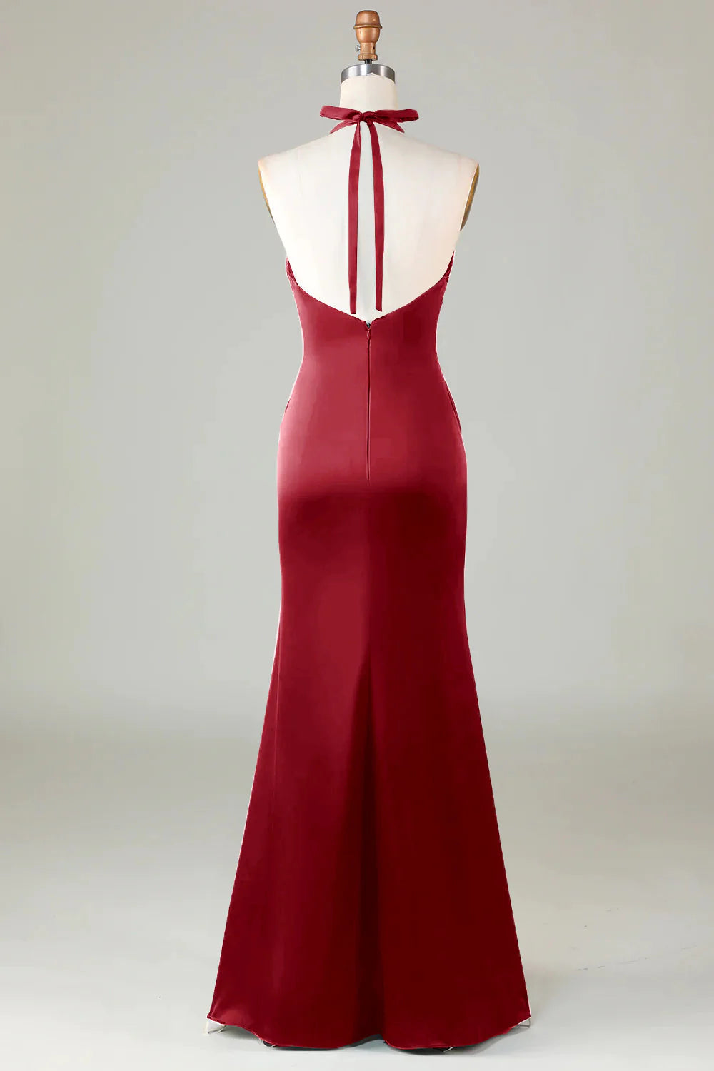 OKBBN Elegant Mermaid Strap Satin Long Evening Dress