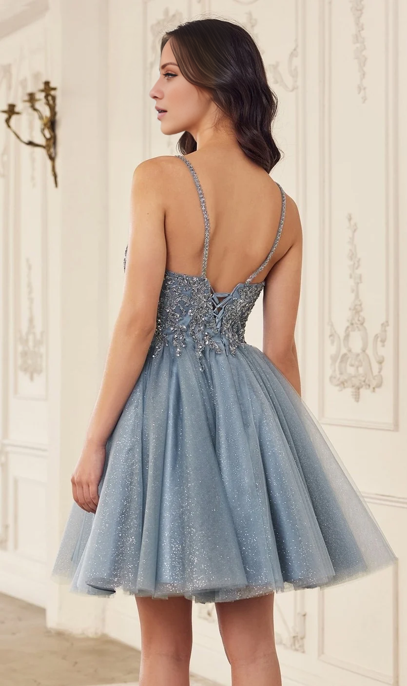 OKBBN Shining Beaded Tight corset Short A-line Homecoming Dresses