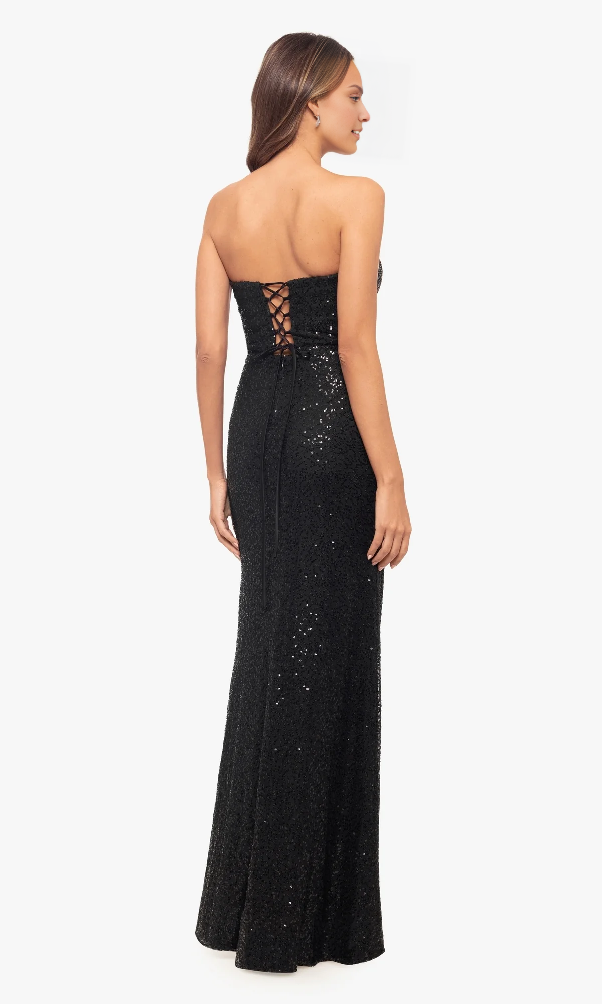 OKBBN sequined long strapless ball gown