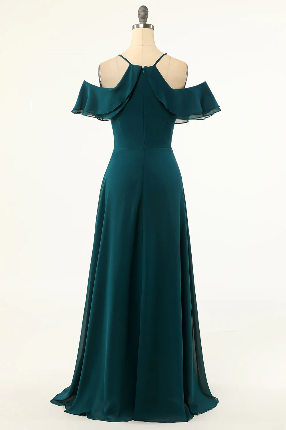 OKBBN off shoulder slim shoulder strap long evening gown