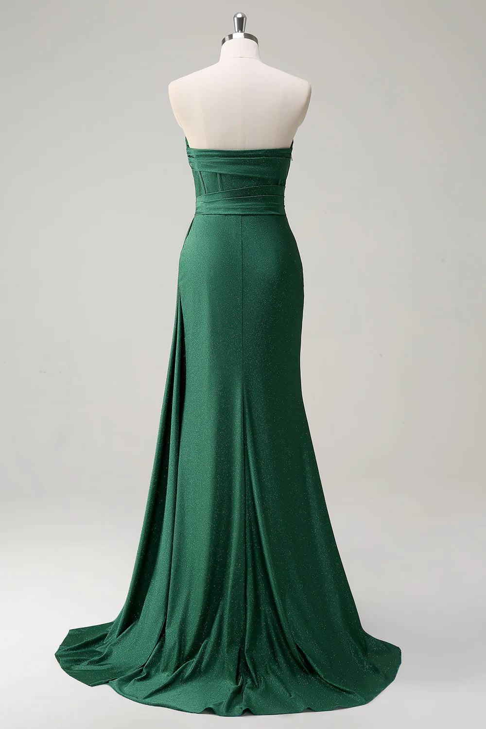 OKBBN mermaid off shoulder pleated tight corset long evening gown