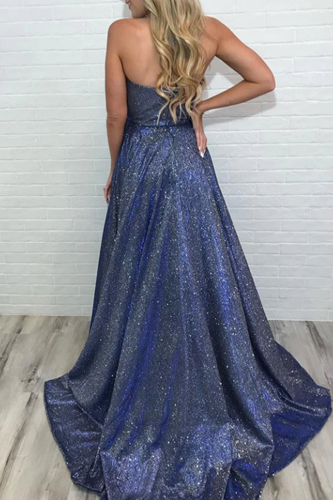 OKBBN Elegant Strap V-neck Long Formal Ball Dress