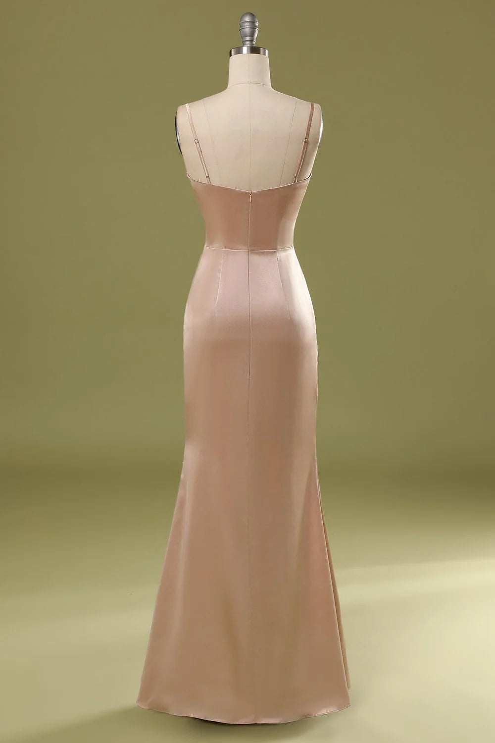 OKBBN satin sleeveless strapless evening gown