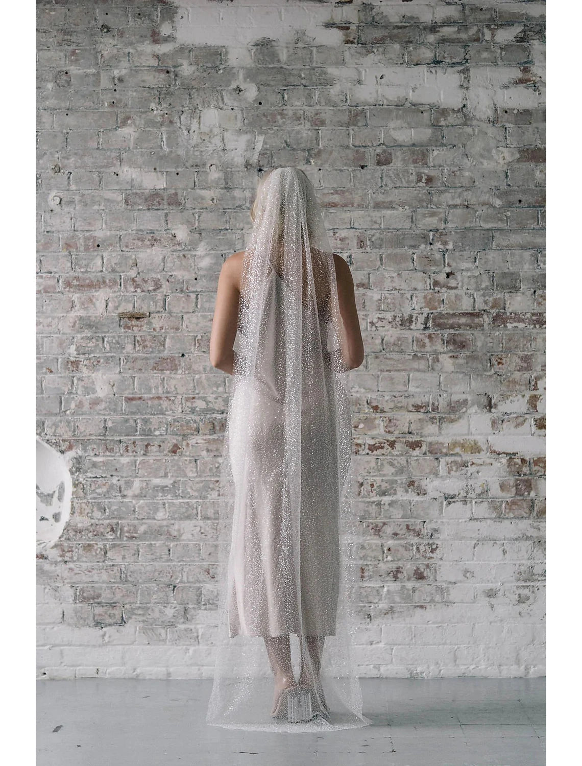OKBBN single-layer simple shiny chiffon wedding veil