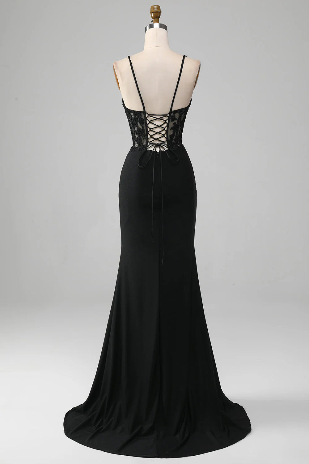OKBBN mermaid slim shoulder strap tight corset sleeveless backless evening gown
