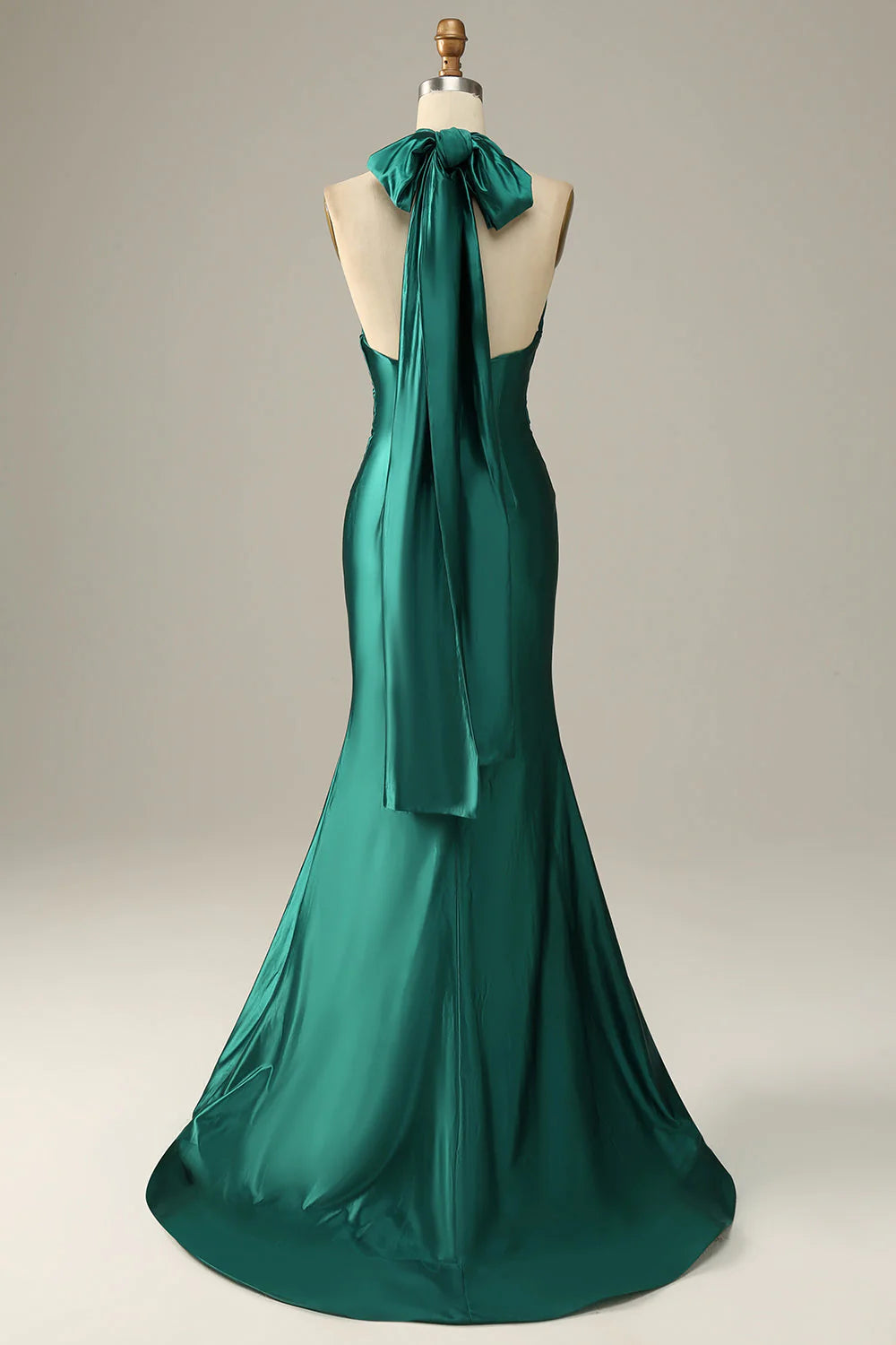 OKBBN backless lace up slit mermaid party dress