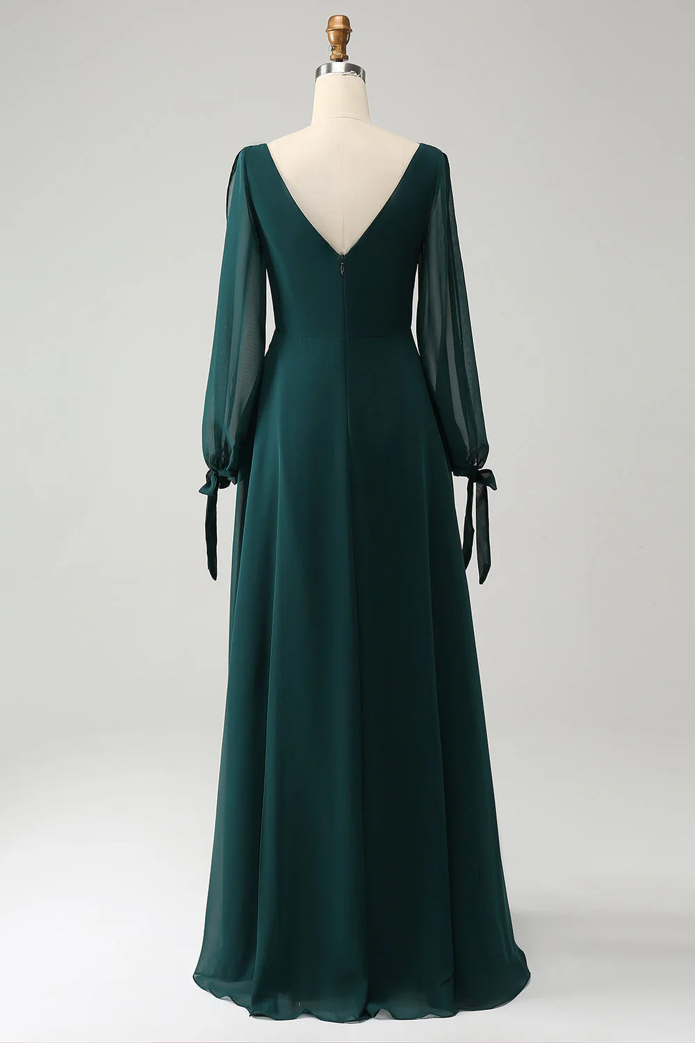 OKBBN A-line slit chiffon bridal mother dress