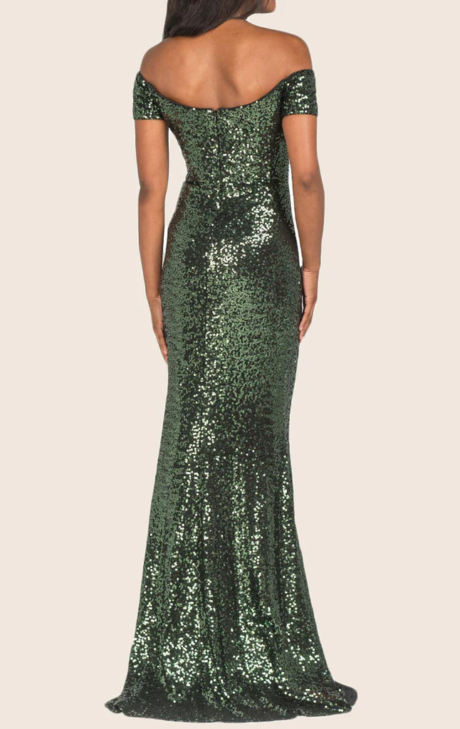 OKBBN Mermaid Off Shoulder Glitter Ball Dress