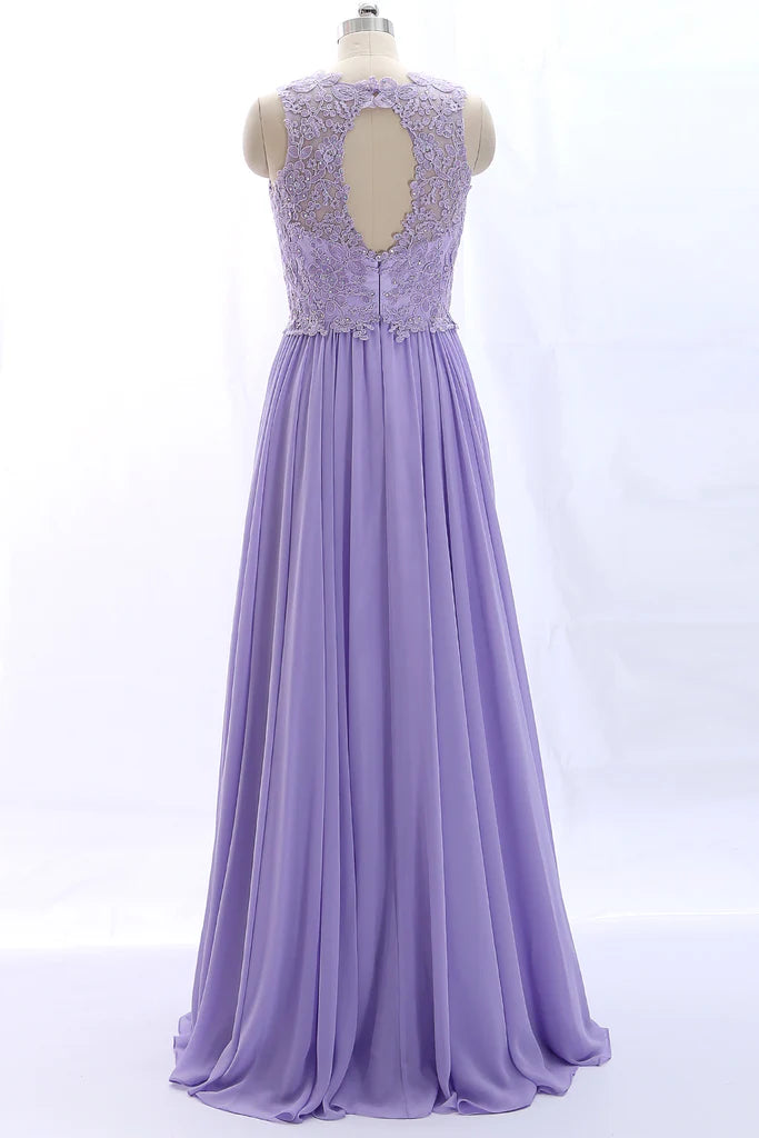 OKBBN Strap Lace Chiffon Retro Formal Ball Dress