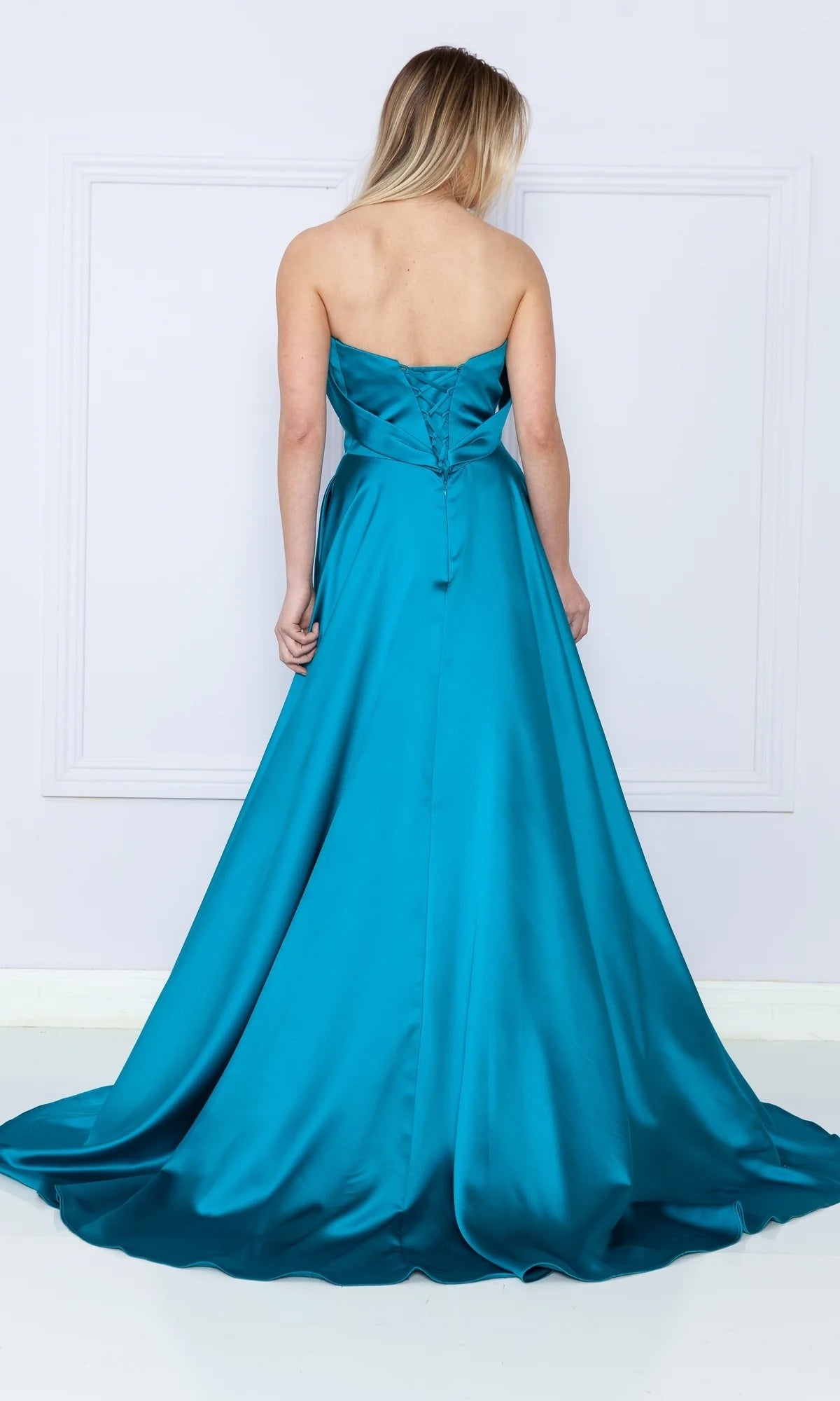 OKBBN off shoulder long A-line ball gown