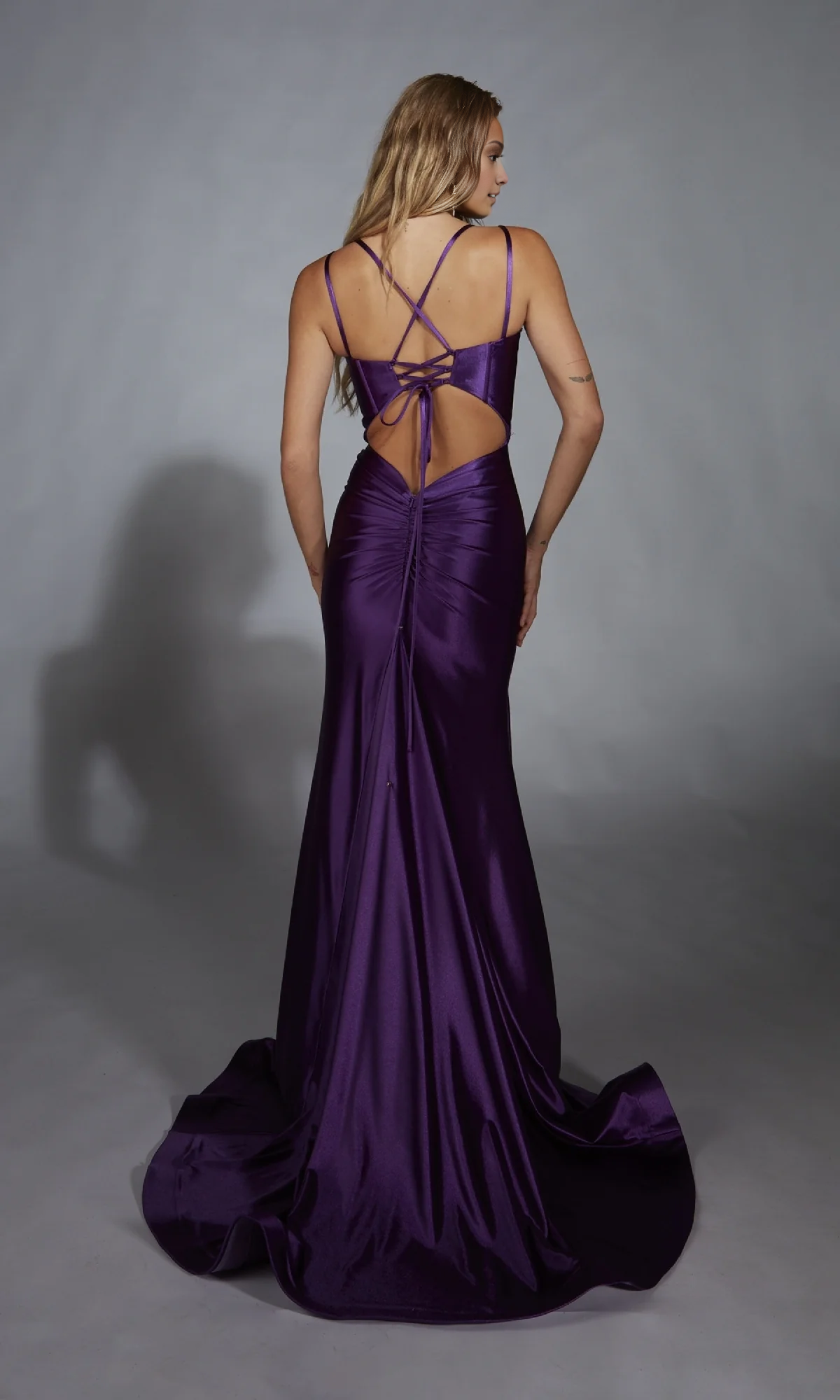 OKBBN backless long corset mermaid strapless ball dress