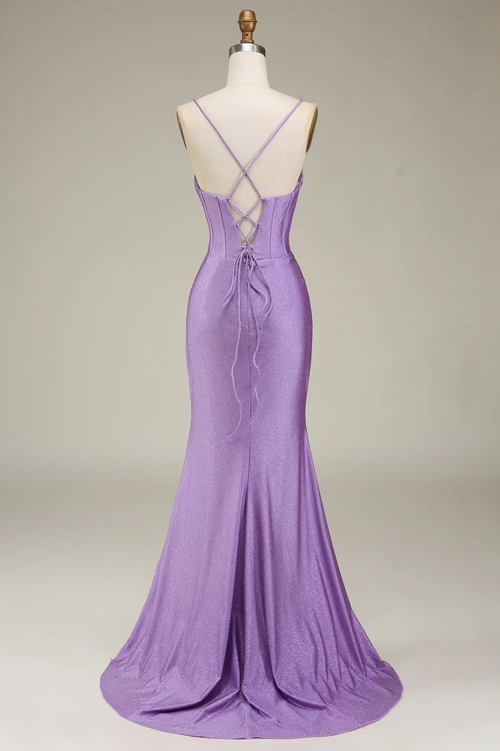 OKBBN mermaid slim shoulder strap satin tight corset slit evening gown