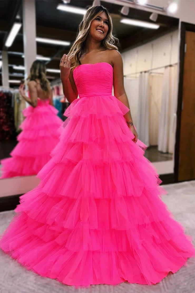 OKBBN Cute Chiffon Off Shoulder Long Ball Dress